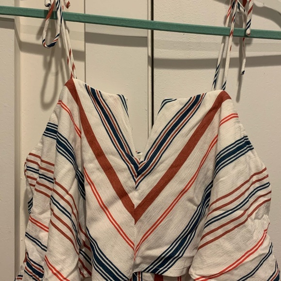 NWT Lulus Dandy Days White Striped Flounce Dress - Picture 5 of 7